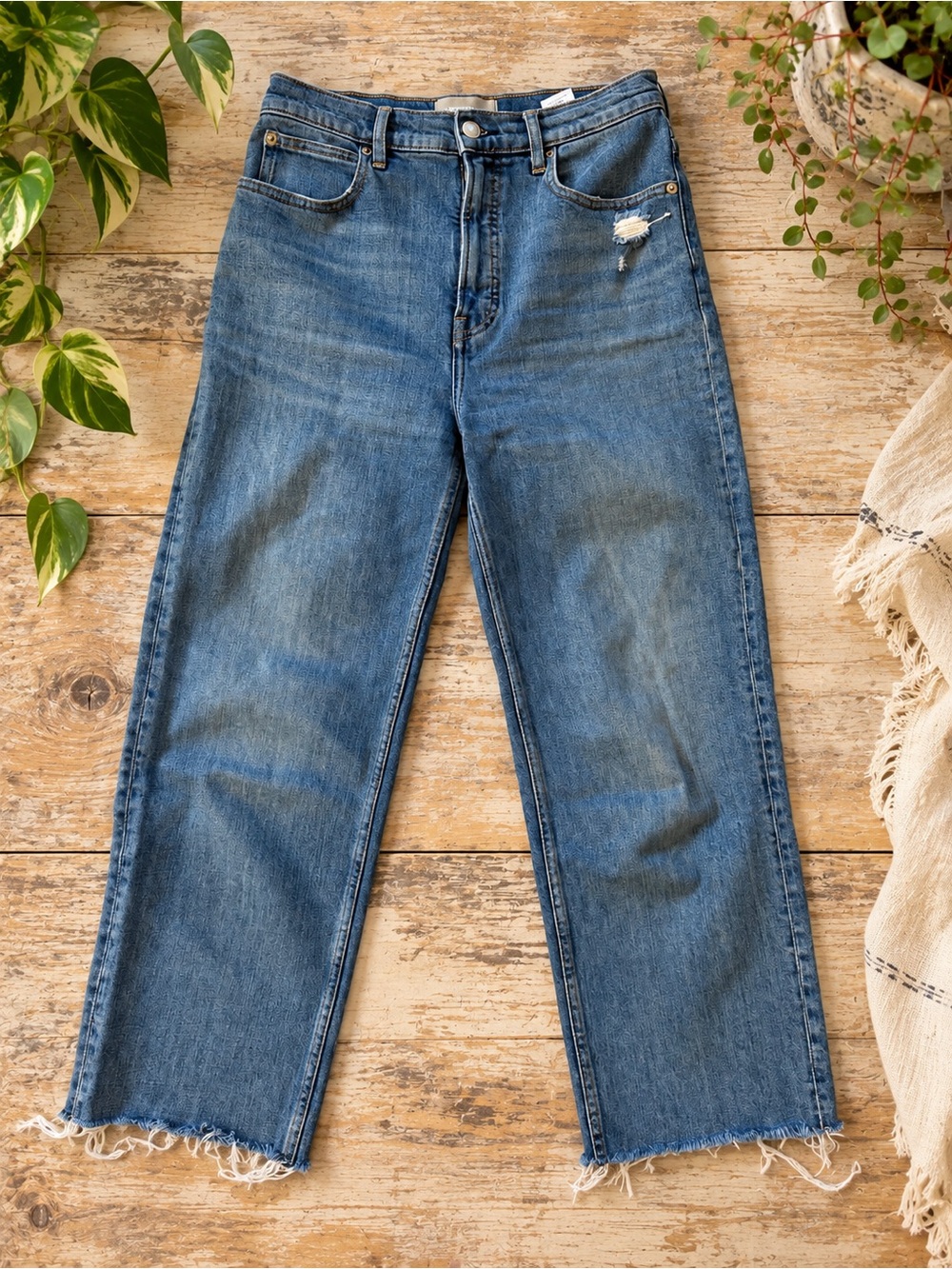 Everlane The Way-High Jean 26R High Rise Raw Hem Distressed Jeans